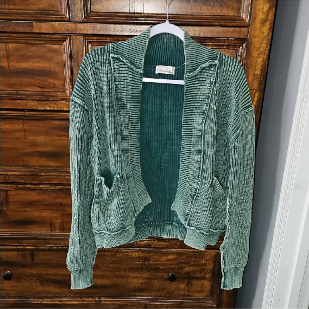 Zenana Oversized Sweater Cardigan Nwts Womens Sz Small Hunter Green